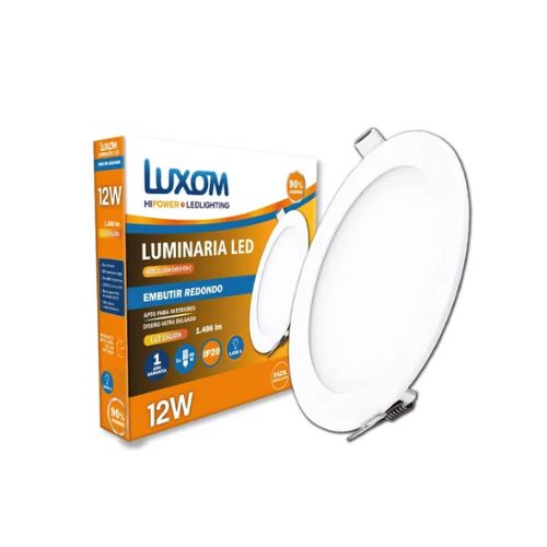 Plafon 12W Embutir cuadrado  LUZ FRIA Luxom