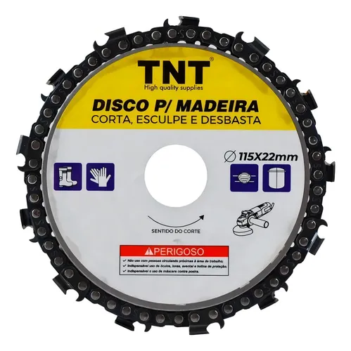 Disco madera con cadena motosierra 
