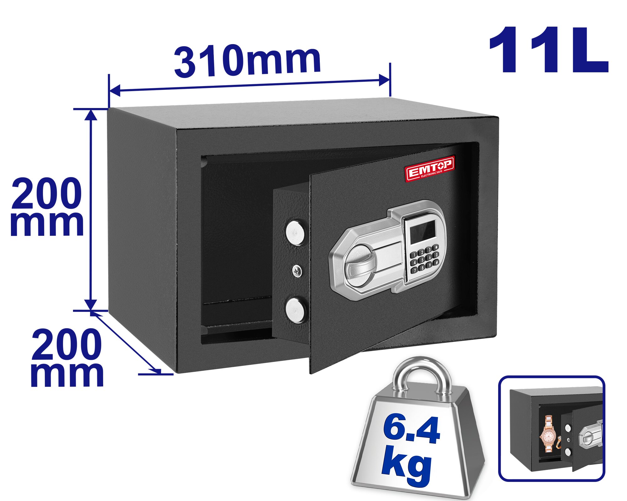 Caja fuerte Wadfow mediana 11L