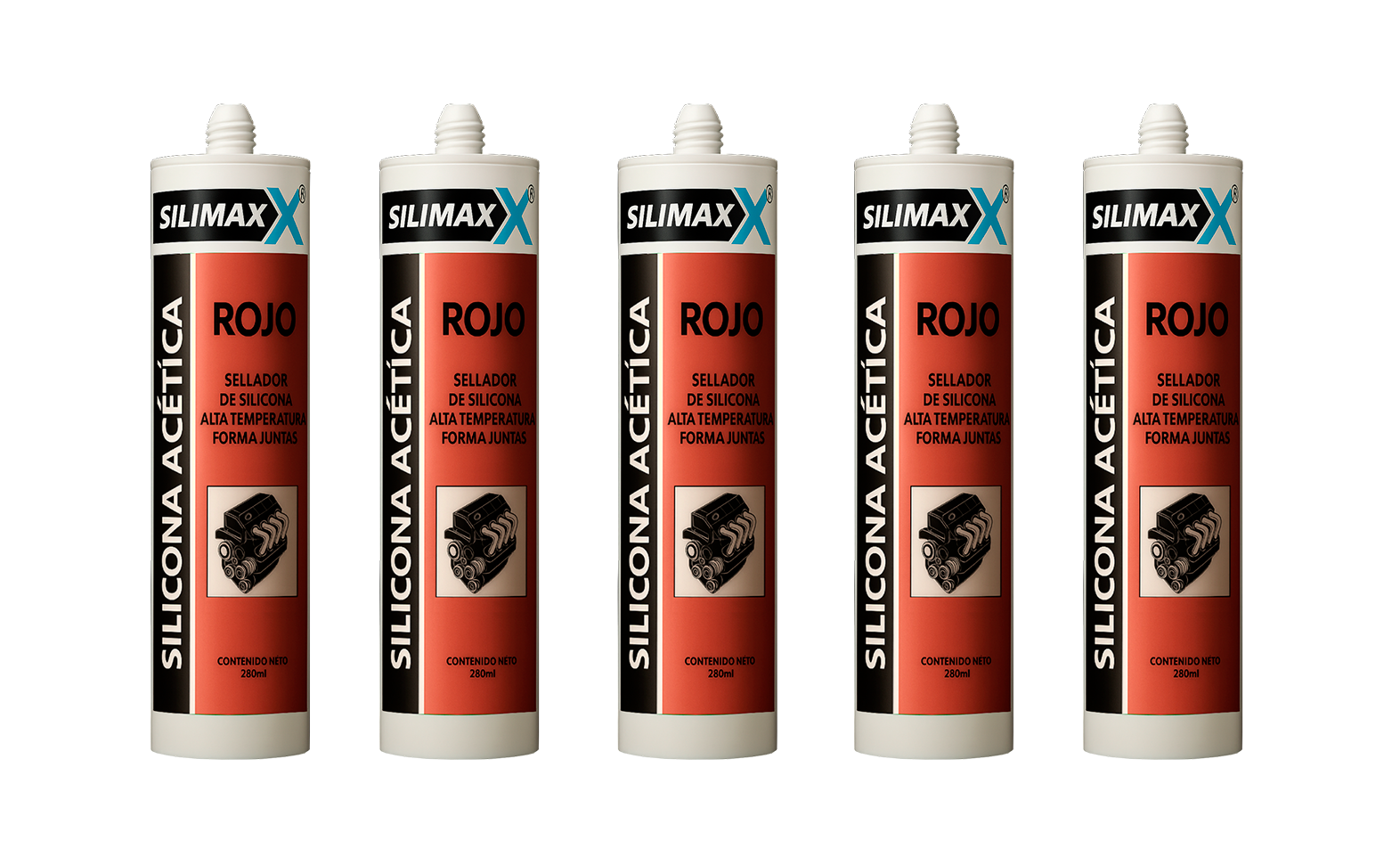 Silicona alta temperatura roja simil fastik