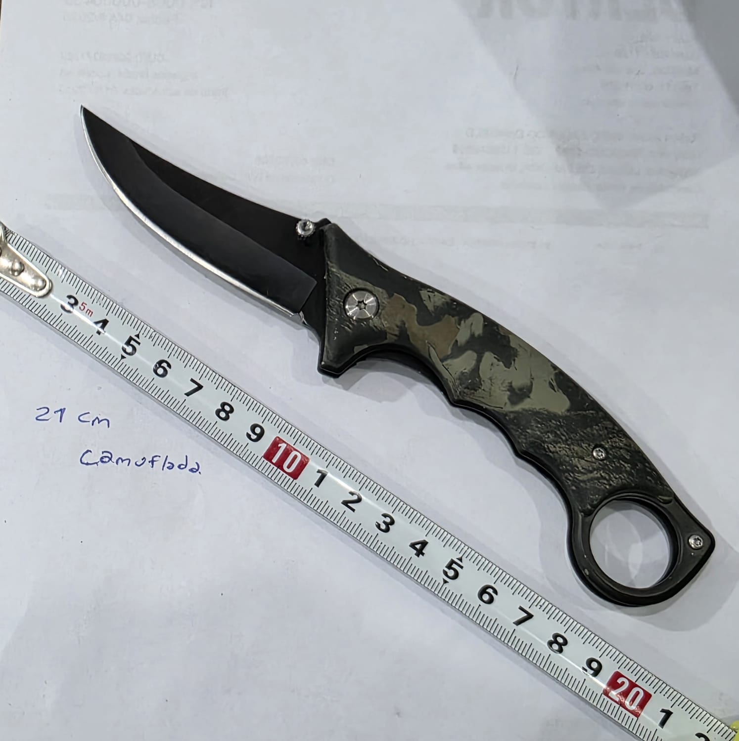 Cuchillo navaja camuflada 21cm