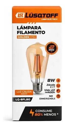 Lampara FILAMENTO e27 8w Lusqtoff