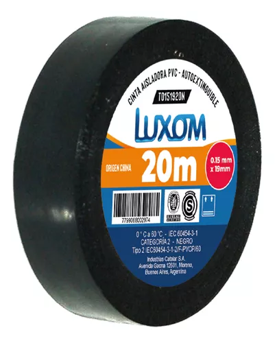 Cinta aisladora 20Mts luxom sin stock