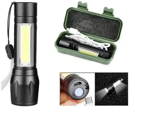 Linterna Led usb Metal TACTICA