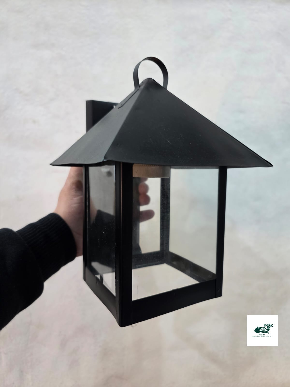 farol chapa de pared 4 caras vidrio iluminacion 7N