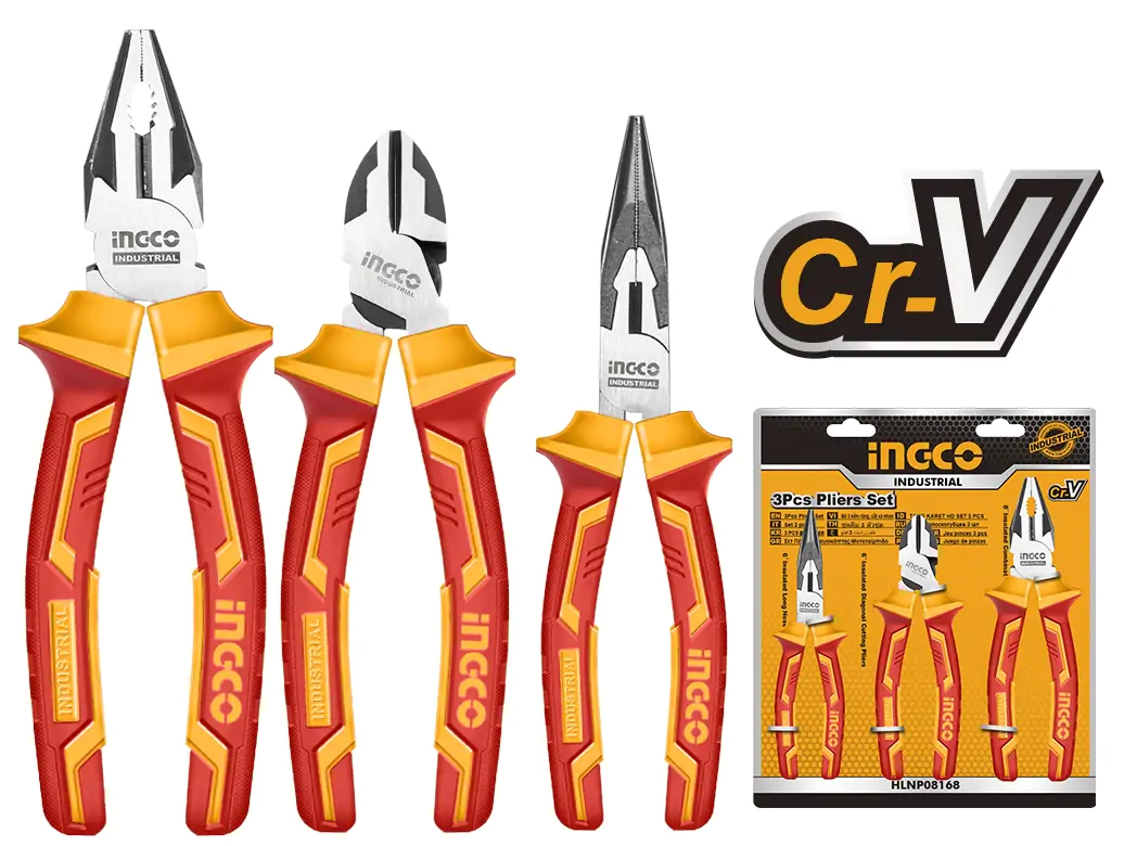 SET DE PINZA Y ALICATES AISLADOS 8" 6" 6" (3 PCS) INDUSTRIAL