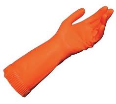 guantes latex naranja